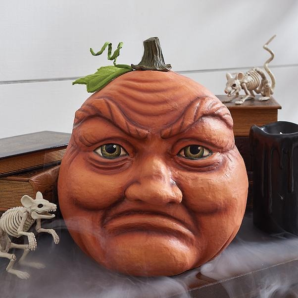 Tête de Citrouille Halloween Décoration Extérieure – Accessoire Atmosphère Fête & Jardin, 6 Modèles