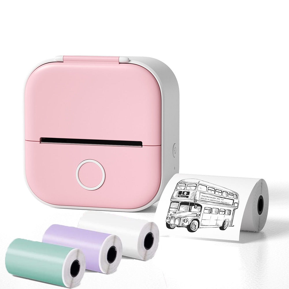 Mini Imprimante Thermique Bluetooth Portable – T02, 6 Coloris, Papier 53x30mm, Batterie Lithium, Étiquettes & Photos