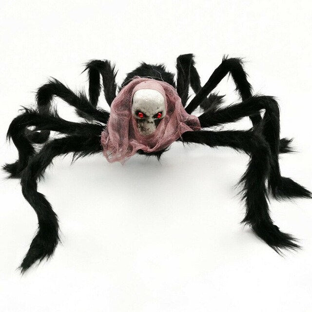 Grande Araignée Peluche Géante Halloween – Décoration Maison Hantée, Jardin & Extérieur, Crâne & Prop de Fête