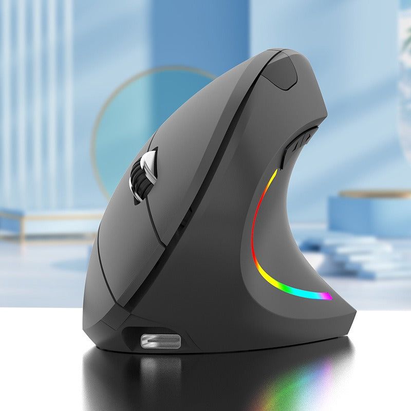 Souris Verticale Sans Fil Ergonomique 2,4 GHz – Récepteur USB, Prévention TMS, 3 Coloris Blanc Rose Noir, PC & Mac