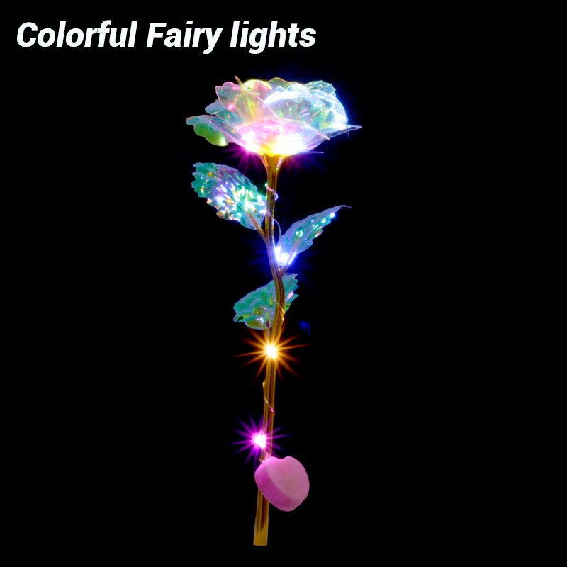 Rose Artificielle LED Lumineuse – Fleur Galaxie Romantique, Cadeau Saint-Valentin & Mariage, 23cm