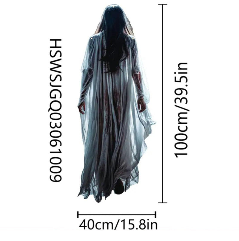 Toile Suspendue 2D Halloween Horreur – Faucheur, Dame Blanche ou Sorcière, Déco Intérieur & Extérieur, Polyester
