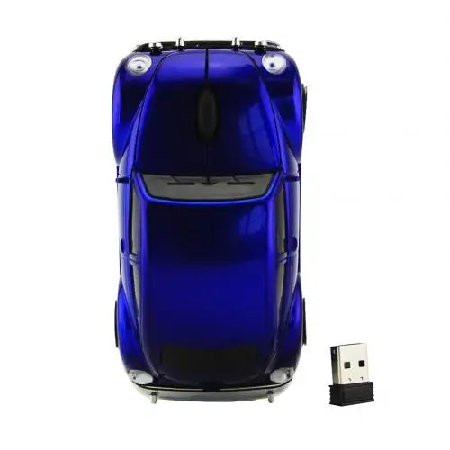 Souris Sans Fil Originale Forme Voiture – 2.4GHz, 4 Coloris Noir Rouge Bleu Jaune, Compatible PC Laptop, Cadeau Fun Gaming