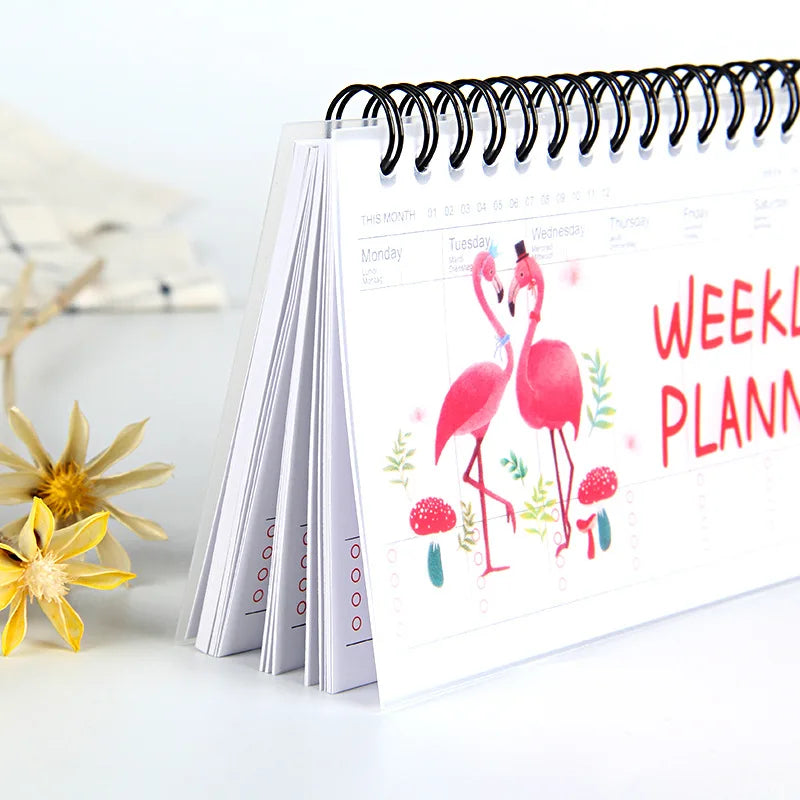 Agenda Journal Portable – Planning Hebdomadaire & Mensuel, 4 Motifs