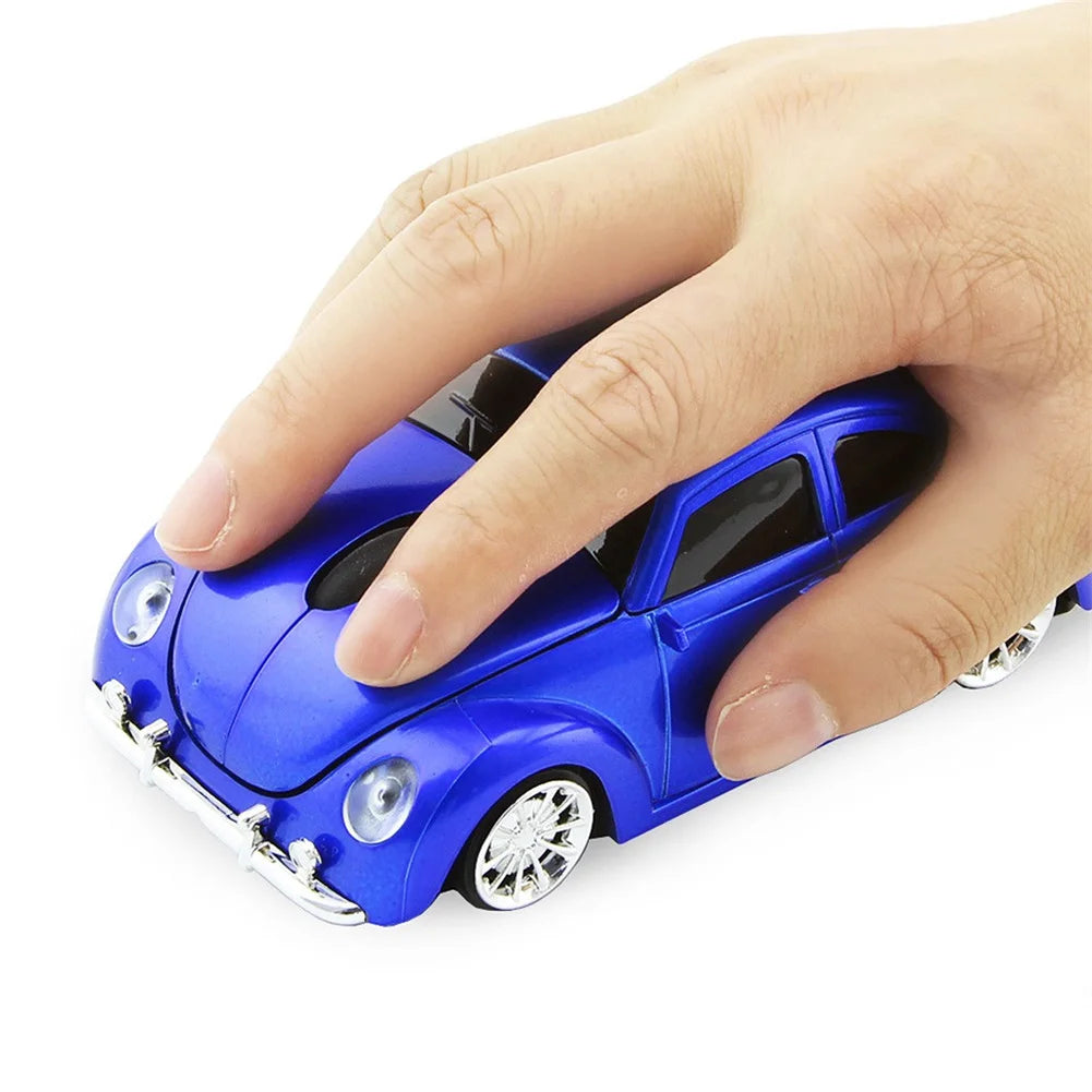 Souris Sans Fil Originale Forme Voiture – 2.4GHz, 4 Coloris Noir Rouge Bleu Jaune, Compatible PC Laptop, Cadeau Fun Gaming
