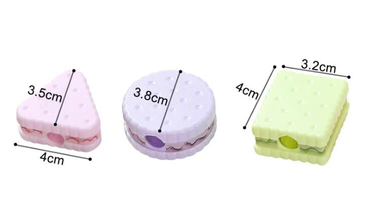 Taille-Crayon Cookie – Lot de 4, Couleurs Aléatoires