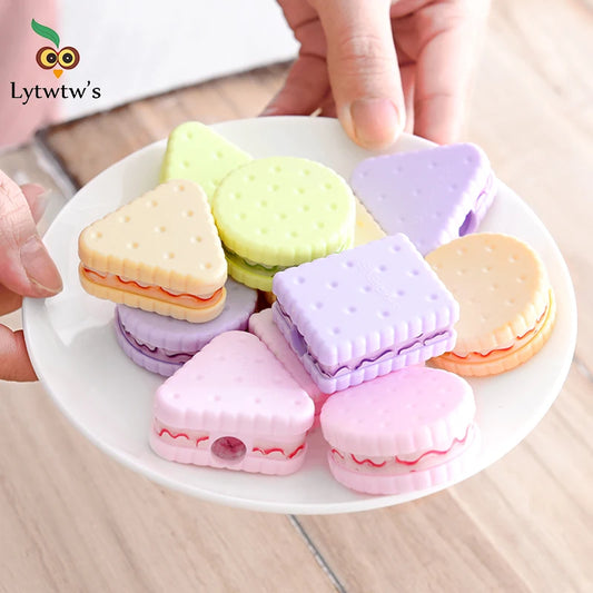 Taille-Crayon Cookie – Lot de 4, Couleurs Aléatoires