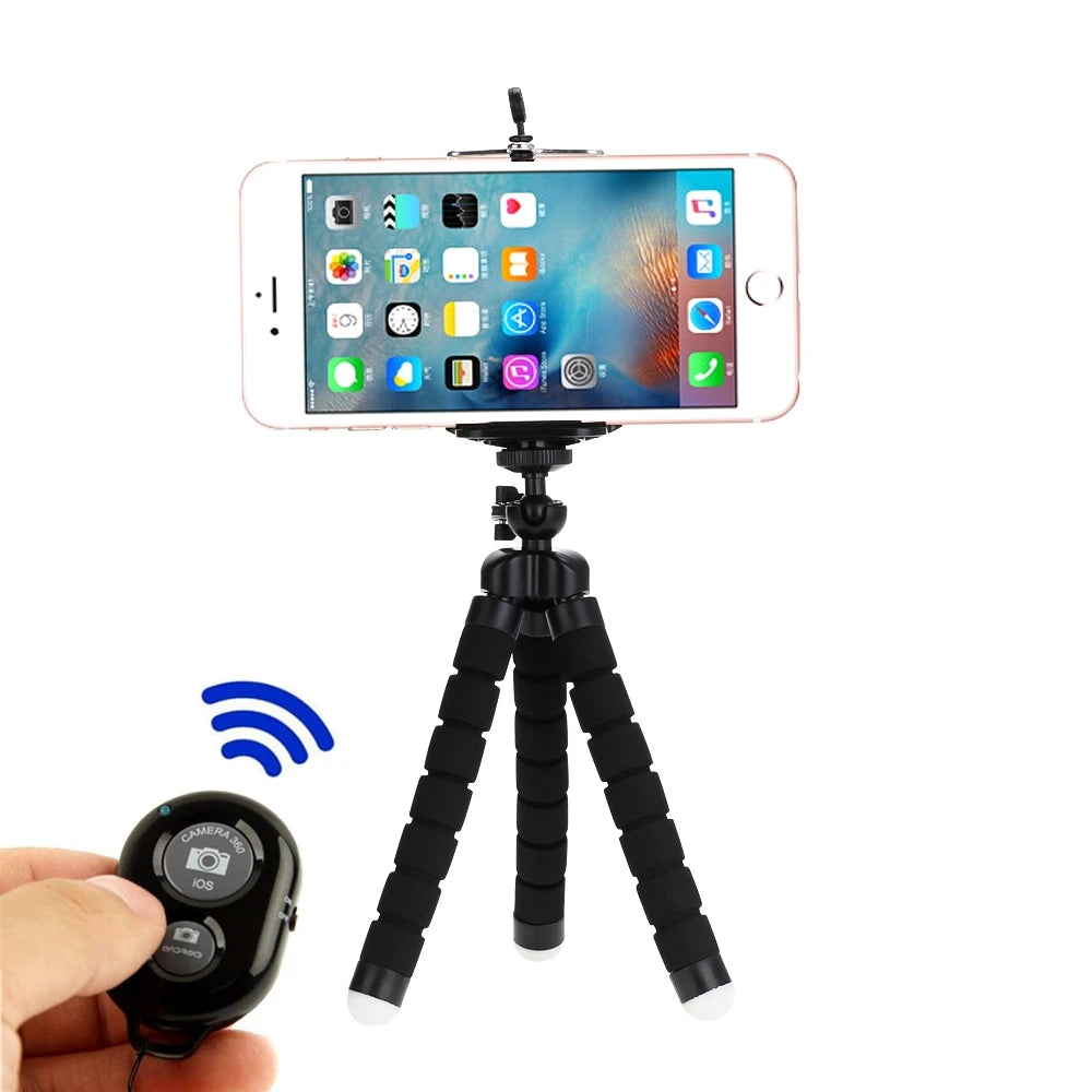 Mini Trépied Flexible Octopus pour Smartphone – Avec ou Sans Télécommande, Rouge, Bleu & Noir