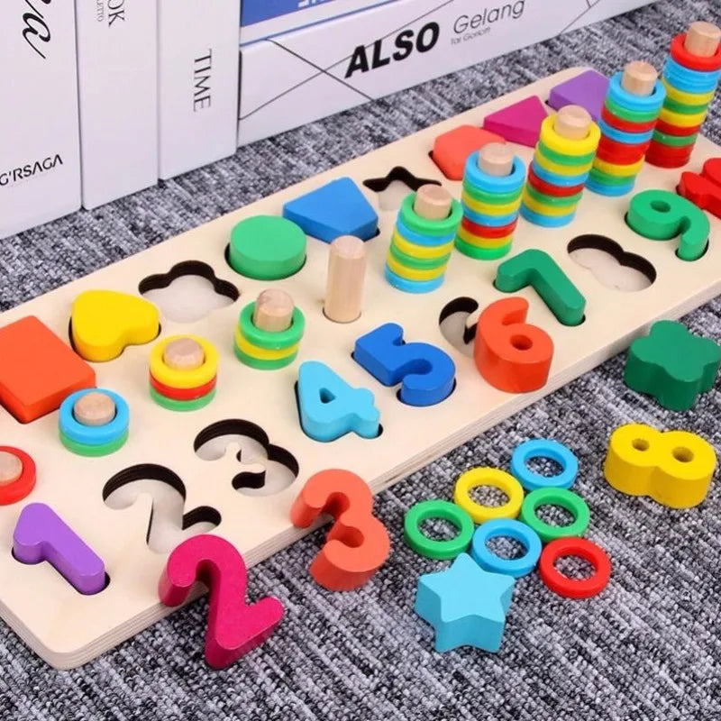 Jouets Montessori en Bois Enfant – Tri Formes & Couleurs, Apprentissage Précoce Éveil +3 Ans, 4 Modèles, Cadeau
