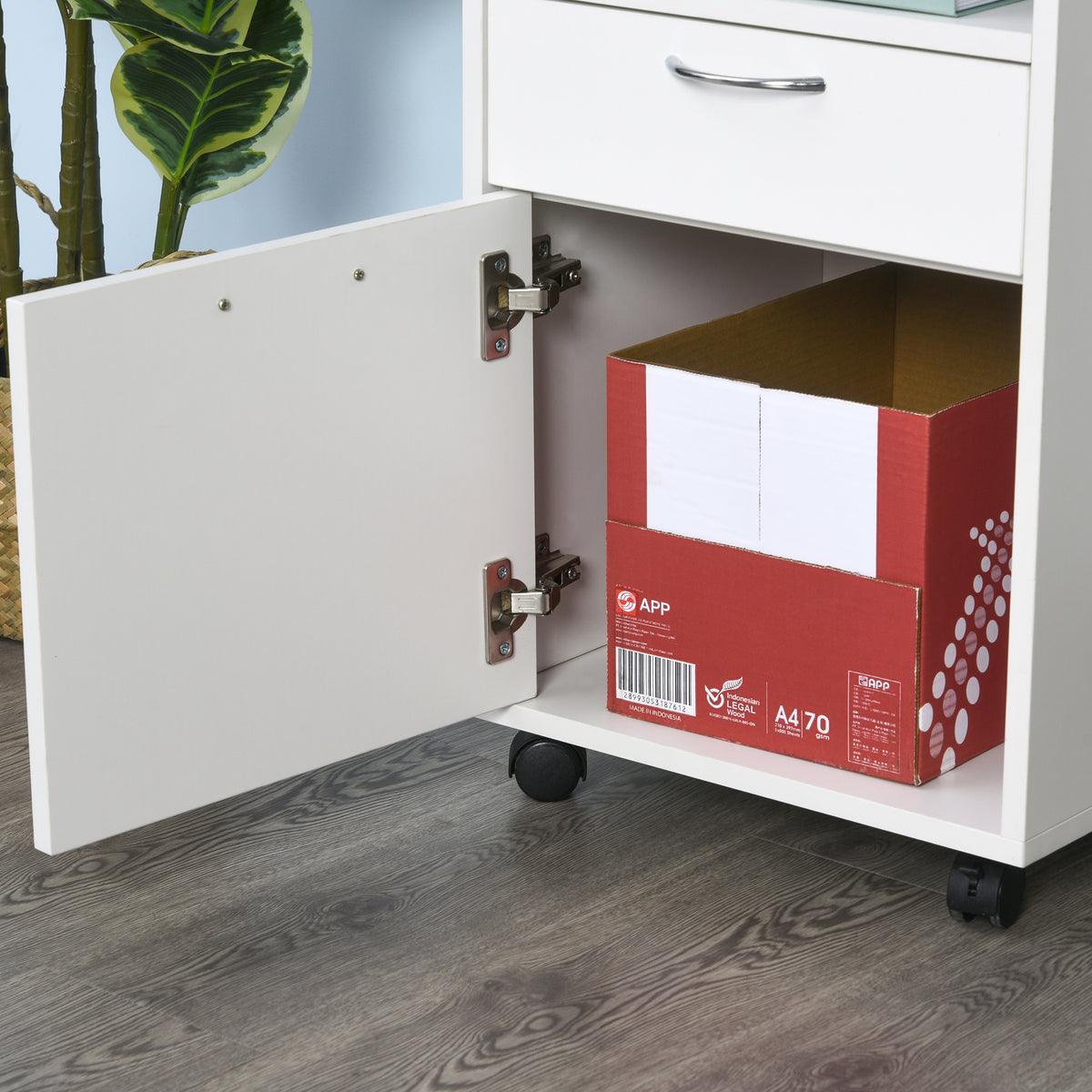 Caisson de Bureau sur Roulettes – Tiroir, Placard & Niche, 40x35x60cm, Design Moderne, Blanc, Home Office