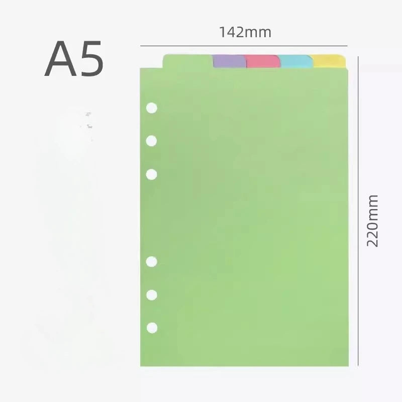 Intercalaires pour Feuilles Mobiles – Formats A4, A5, A6, A7, B5, M5 – Classeur & Agenda