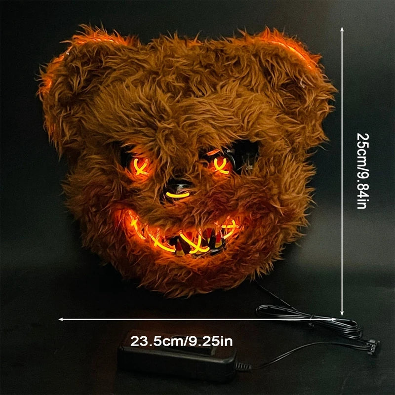 Masque Halloween LED Lapin & Ours – Déguisement Cosplay Carnaval Adulte