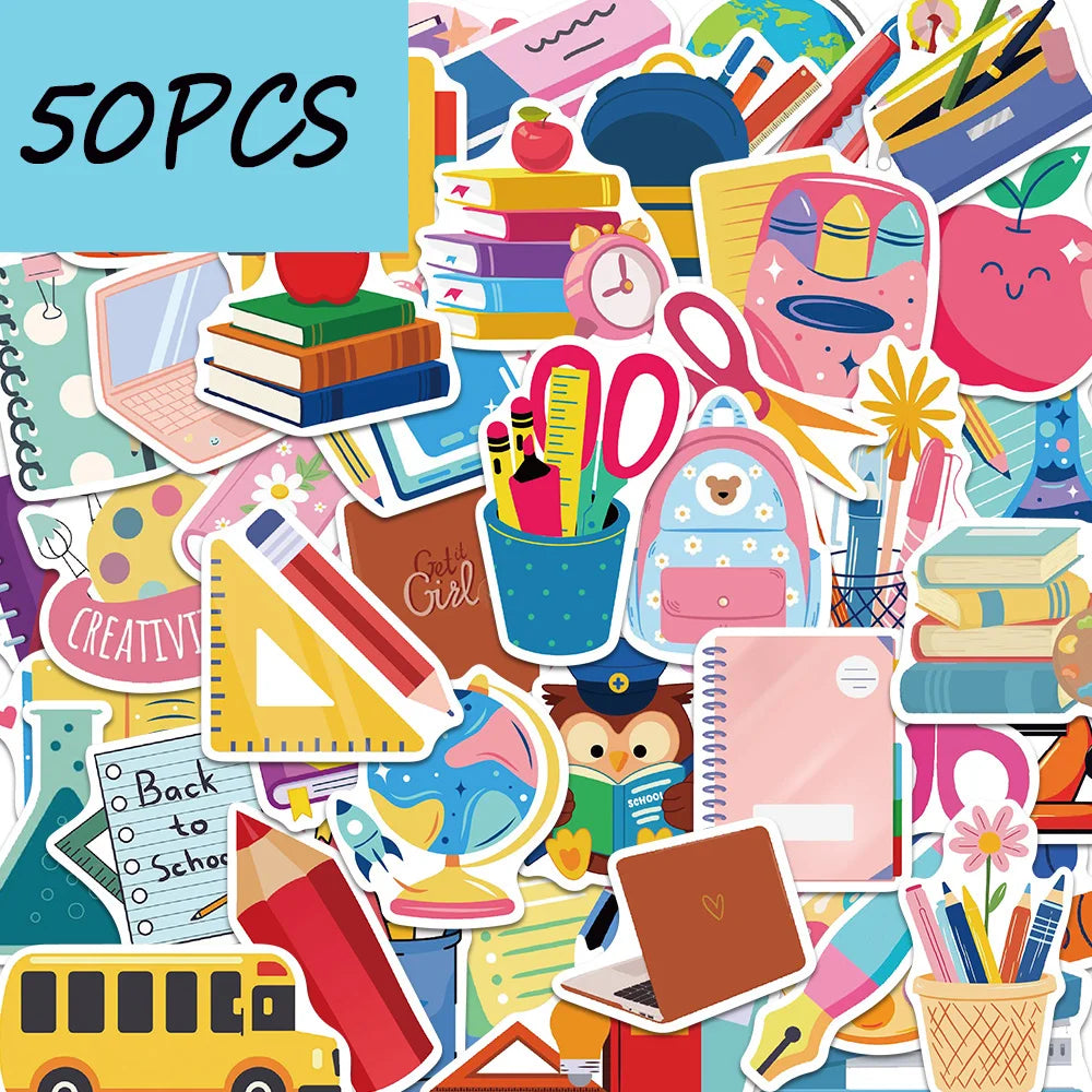 Lot de 50 Autocollants Imperméables – Déco Cahiers, Valises & Téléphones