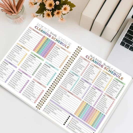 Planner Ménage A5 Spirale – Planning Quotidien, Hebdomadaire & Mensuel, TDAH Friendly
