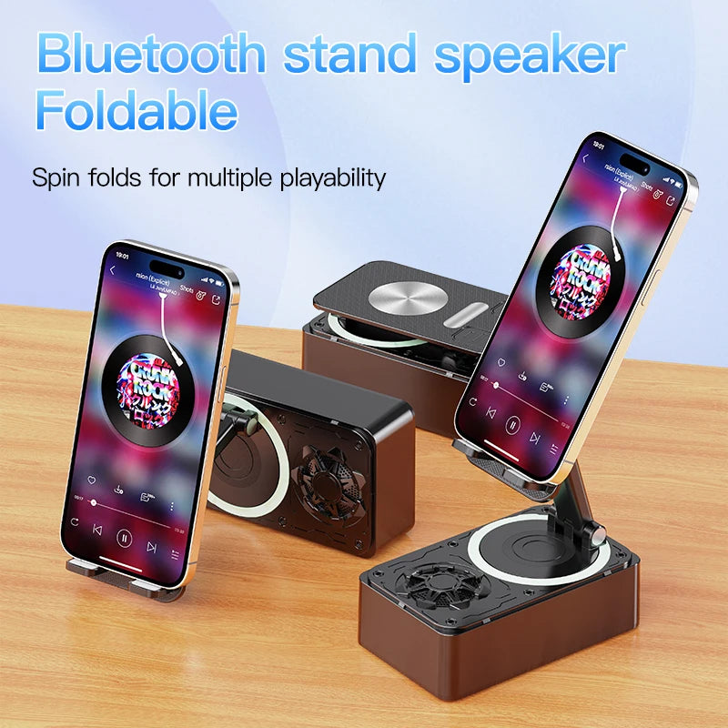 Enceinte Bluetooth 3-en-1 – Support Téléphone, Batterie Externe, Pliable, Antidérapant, Réunion & Live