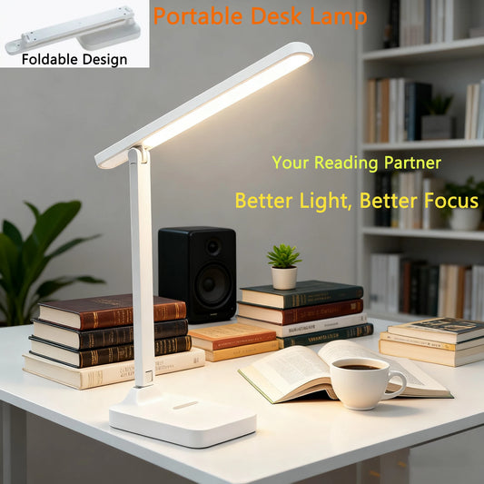 Lampe de Bureau LED Pliable – Protection Oculaire, 3 Niveaux de Luminosité, Interrupteur Tactile