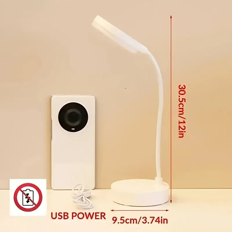 Lampe de Bureau LED Flexible Rechargeable – Col de Cygne, 3 Modes de Couleur