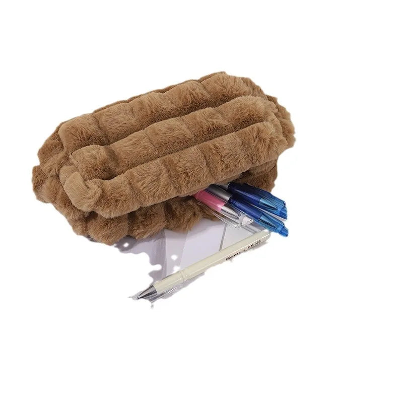 Trousse en Velours Côtelé – Pochette Zippée Multifonction, 6 Coloris