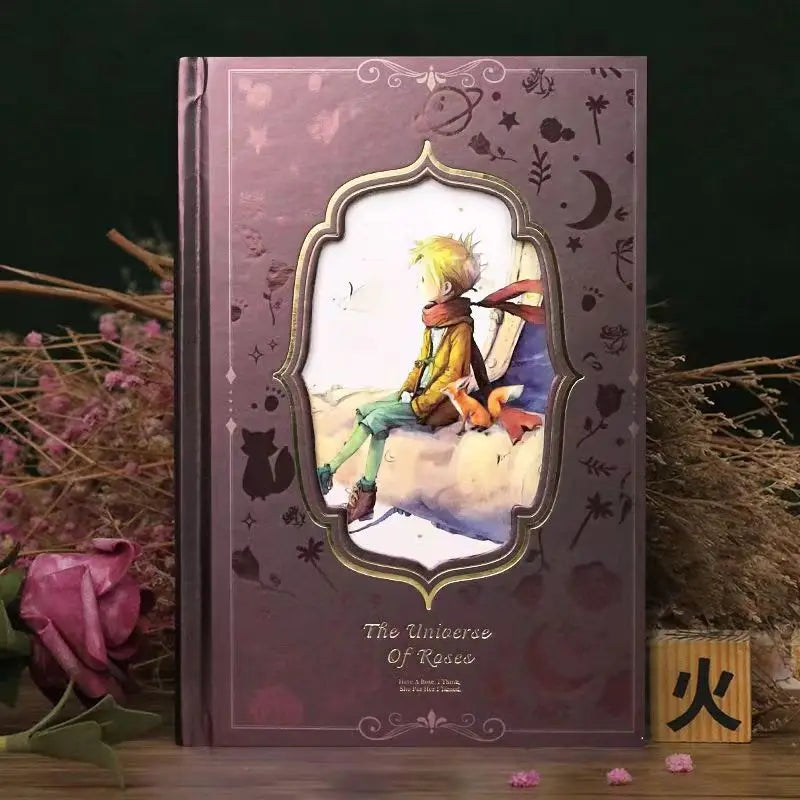 Cahier Relié – Série Prince & Rose – 128 Feuilles Couleur – Format B6 – 4 Designs