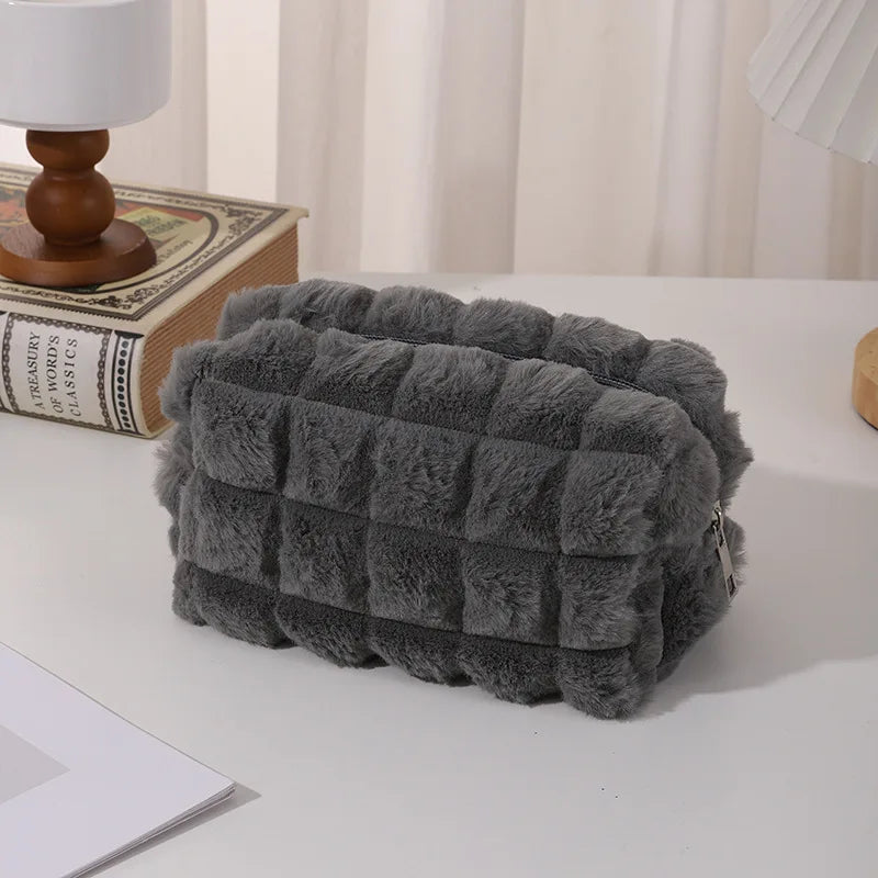 Trousse en Velours Côtelé – Pochette Zippée Multifonction, 6 Coloris