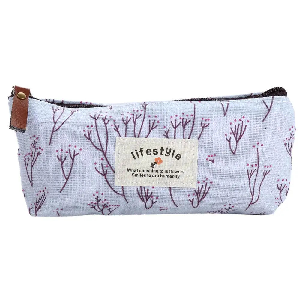 Trousse en Canvas – Pochette Zippée École & Maquillage, 4 Coloris