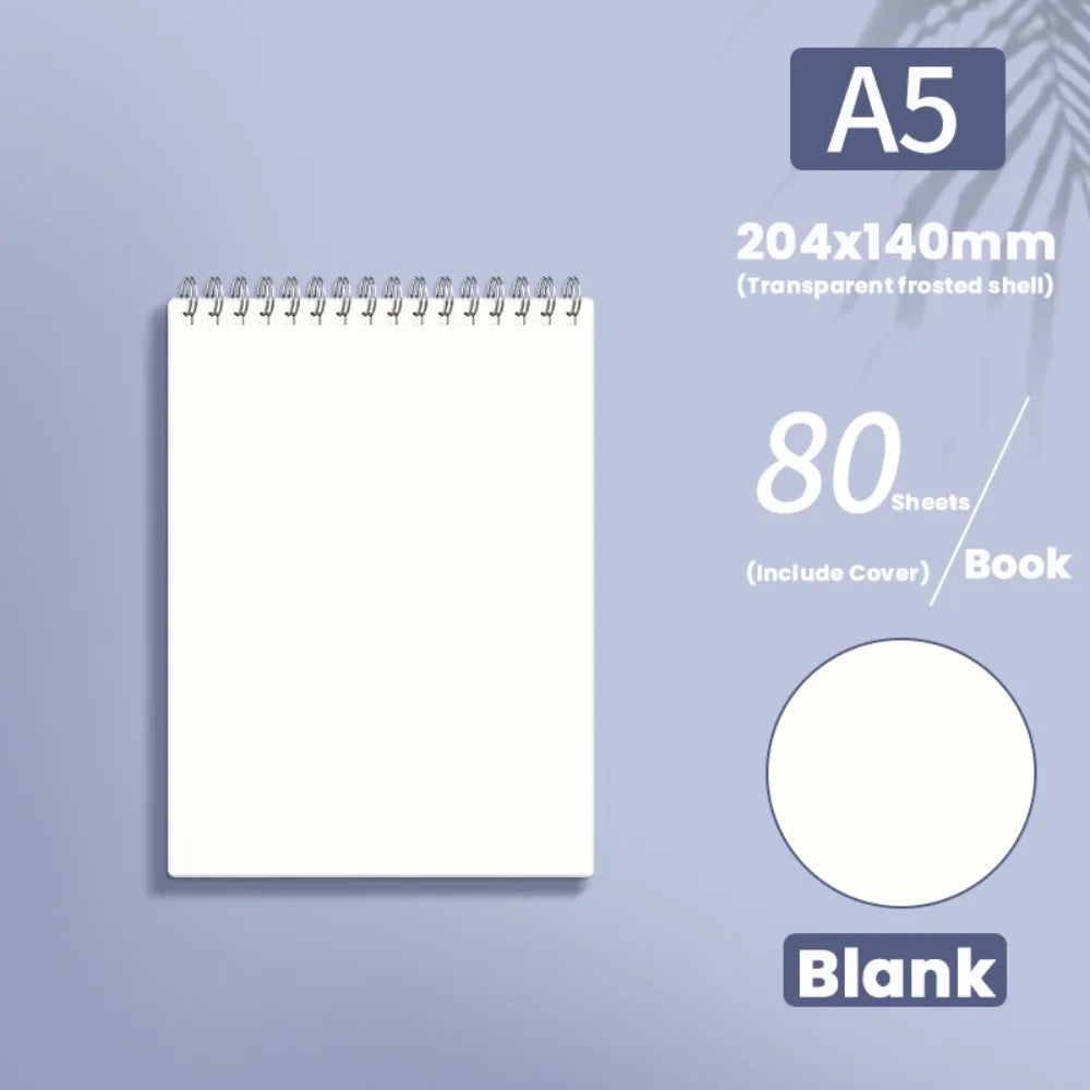 Cahier à Spirale Épaissi A4/A5/A6/B5 – Ligné, Quadrillé ou Vierge, Flip-Over