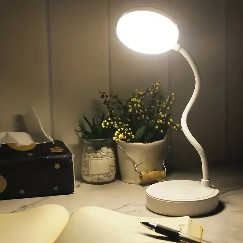 Lampe de Bureau LED Flexible Rechargeable – Col de Cygne, 3 Modes de Couleur