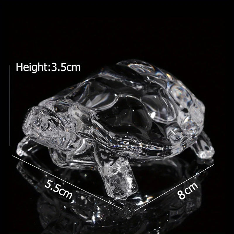 Tortue Porte-Bonheur Effet Cristal – Statuette Décorative Bureau et Maison