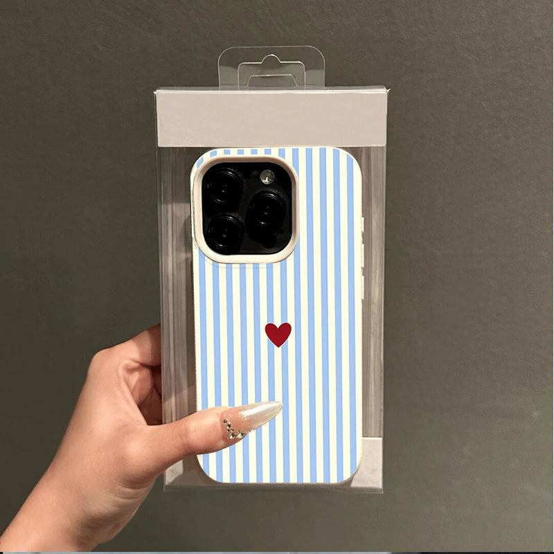 Coque Kawaii Motif Cœur pour iPhone – Mignonne & Tendance, Compatible iPhone 11 à 17 Pro Max, 5 Motifs