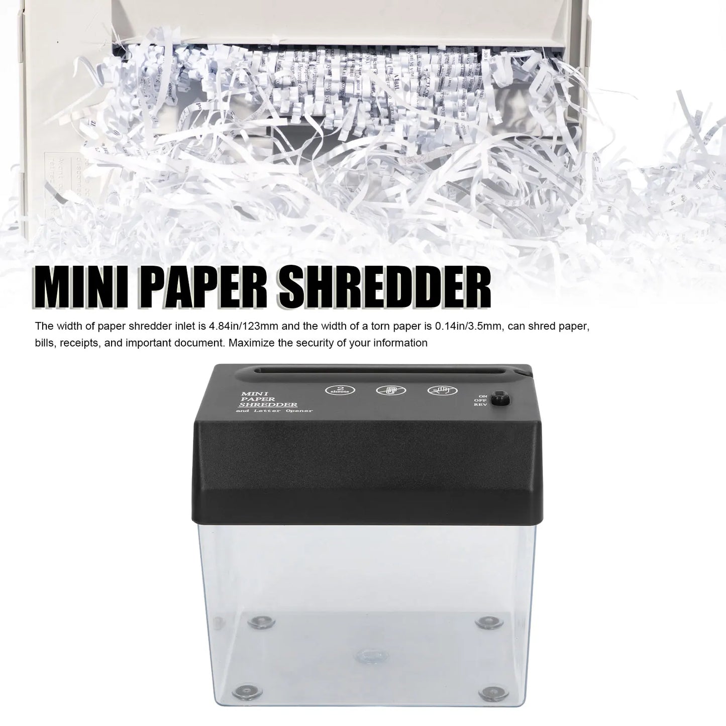Destructeur de Papier Mini USB – Portable, Électrique, Format A6, Coupe en Bandelettes, Bureau & Maison