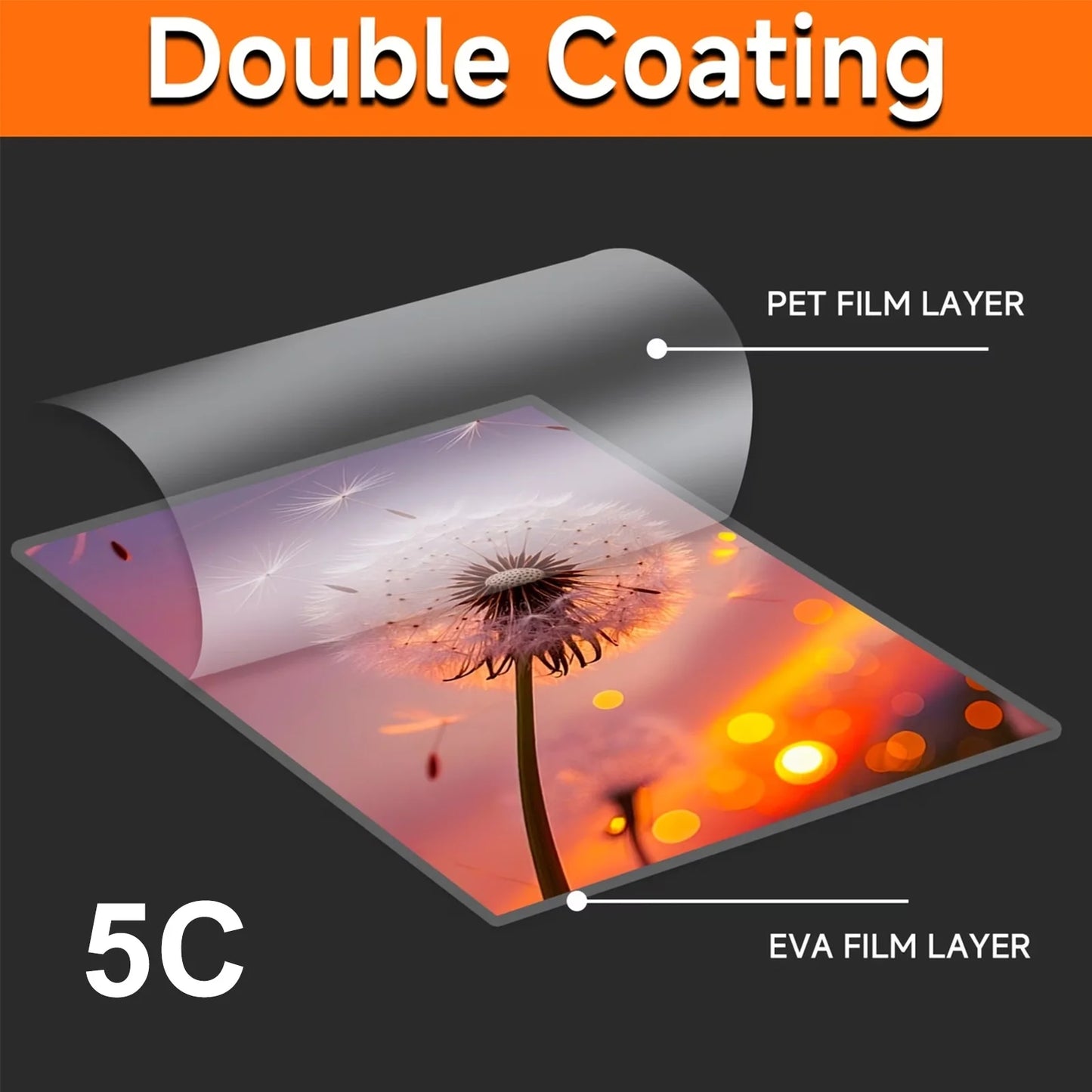Pochettes de Plastification Thermique A4 – 50 Microns, Coins Arrondis, 30/50/100 Pièces