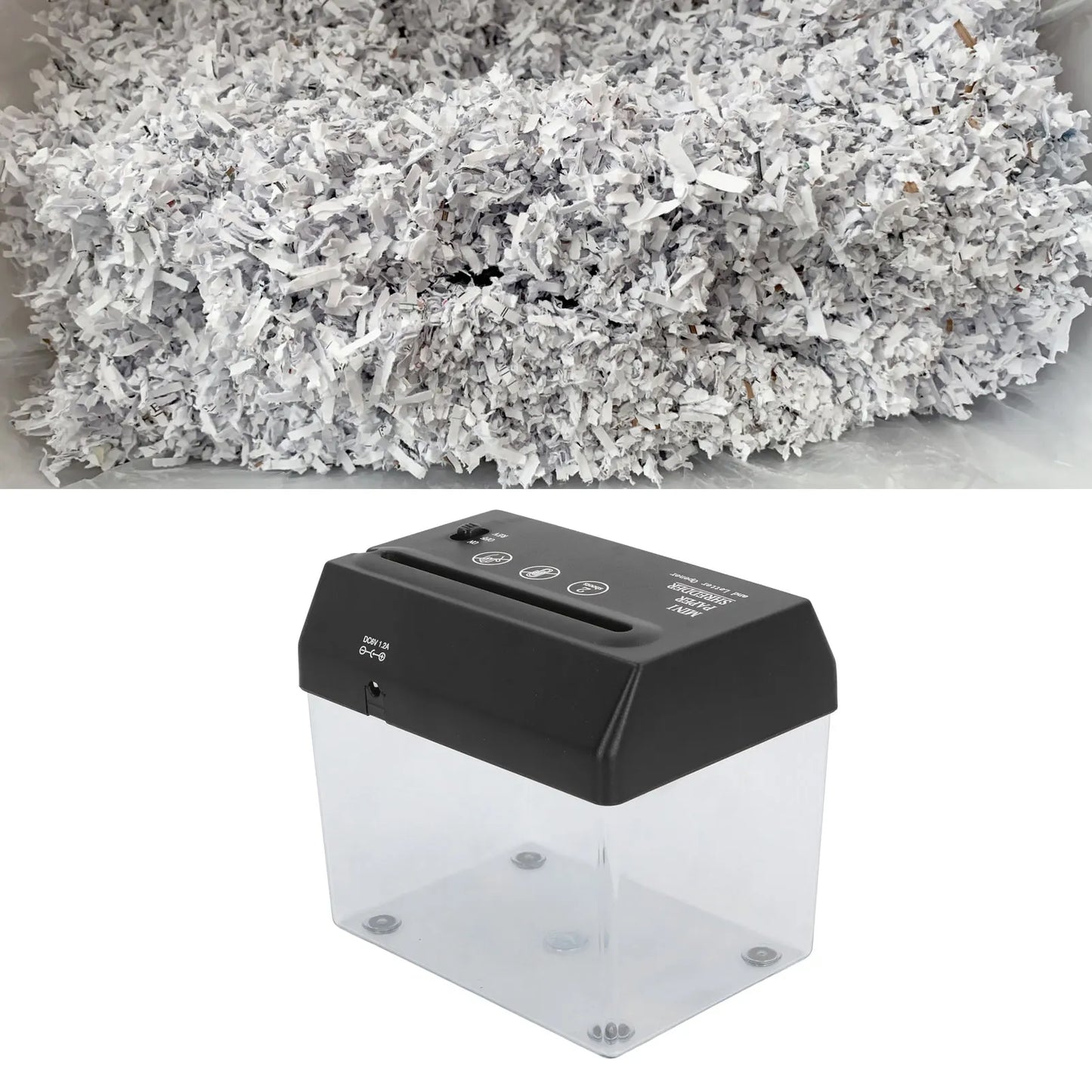 Destructeur de Papier Mini USB – Portable, Électrique, Format A6, Coupe en Bandelettes, Bureau & Maison