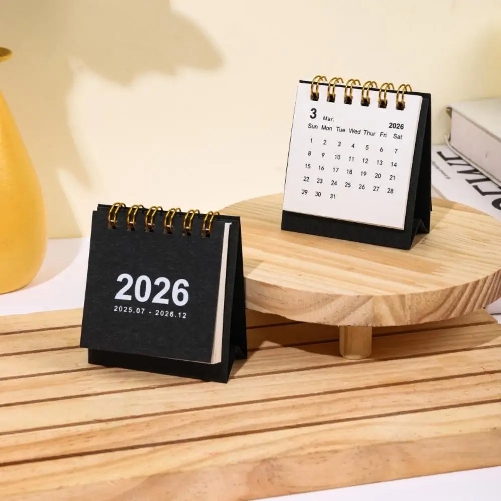 Calendrier de Bureau 2026 – Spirale Métal, Format S ou L, 14 Coloris