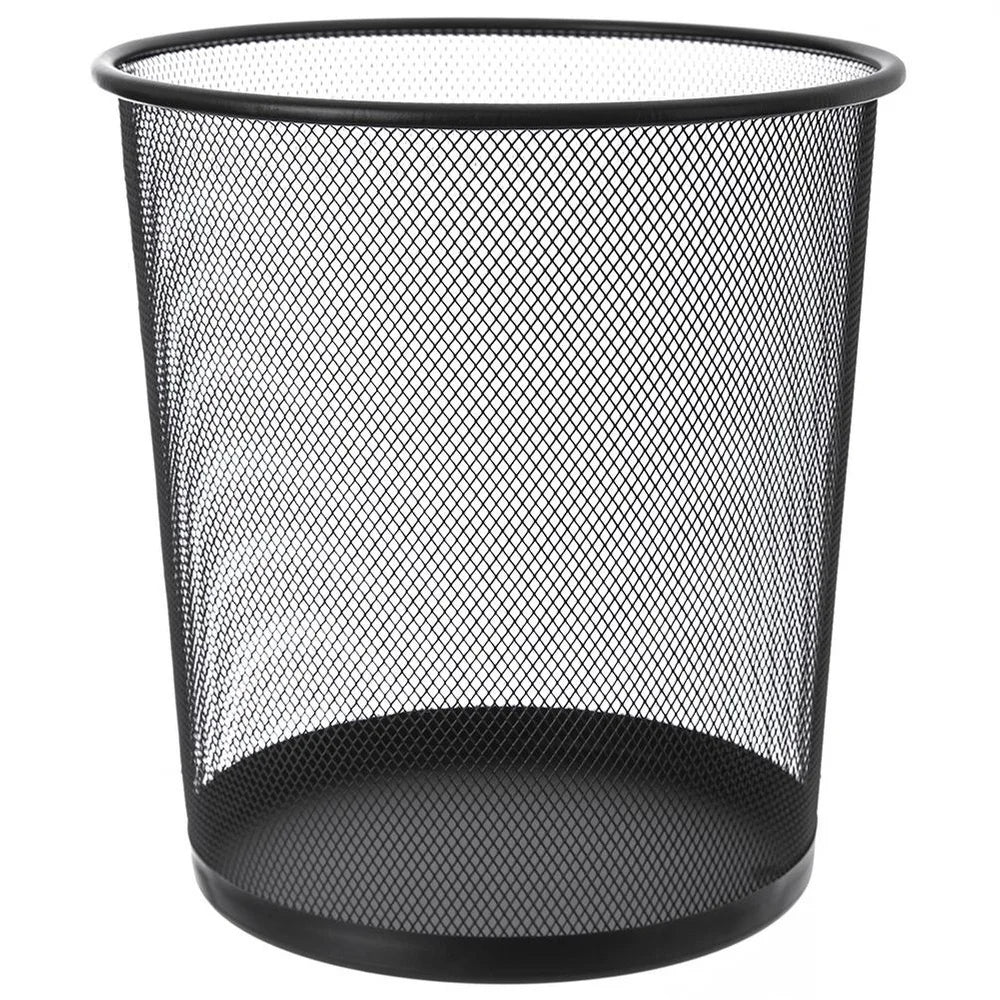 Corbeille à Papier en Métal Maille – Bureau Design Noir 26x28 cm