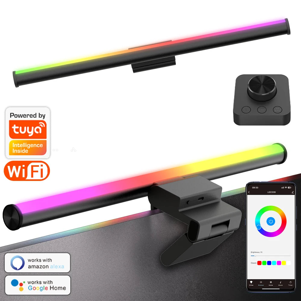 Barre Lumineuse LED pour Moniteur – RGB Dimmable, Télécommande, Gaming