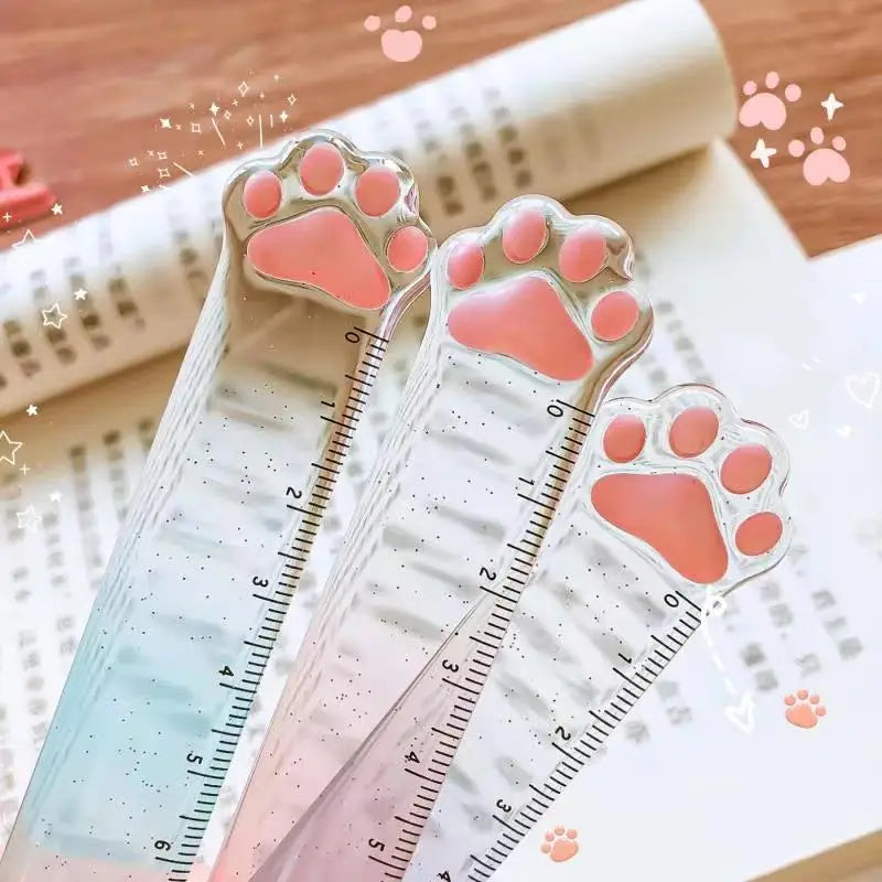 Règle Patte de Chat Kawaii – Plastique, Dessin & École, Accessoire Planner Mignon