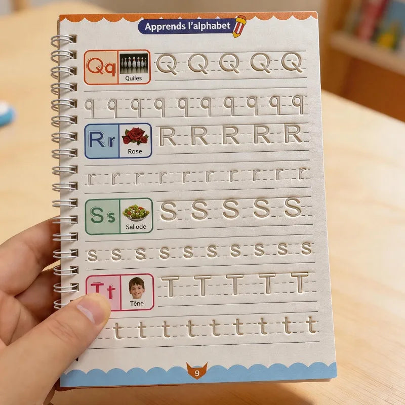Cahier Pratique de l’Alphabet Français – Écriture Cursive Groove – Activités Enfants Débutants