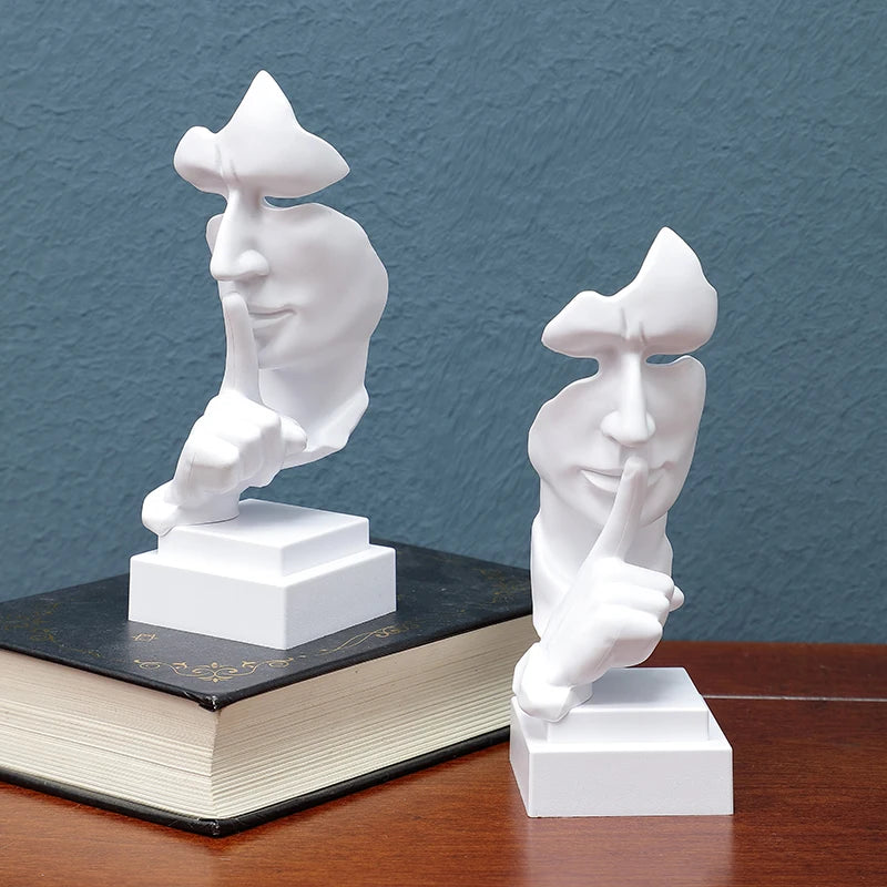 Sculpture Geste du Secret – Doigt sur les Lèvres, Décoration Bureau et Salon