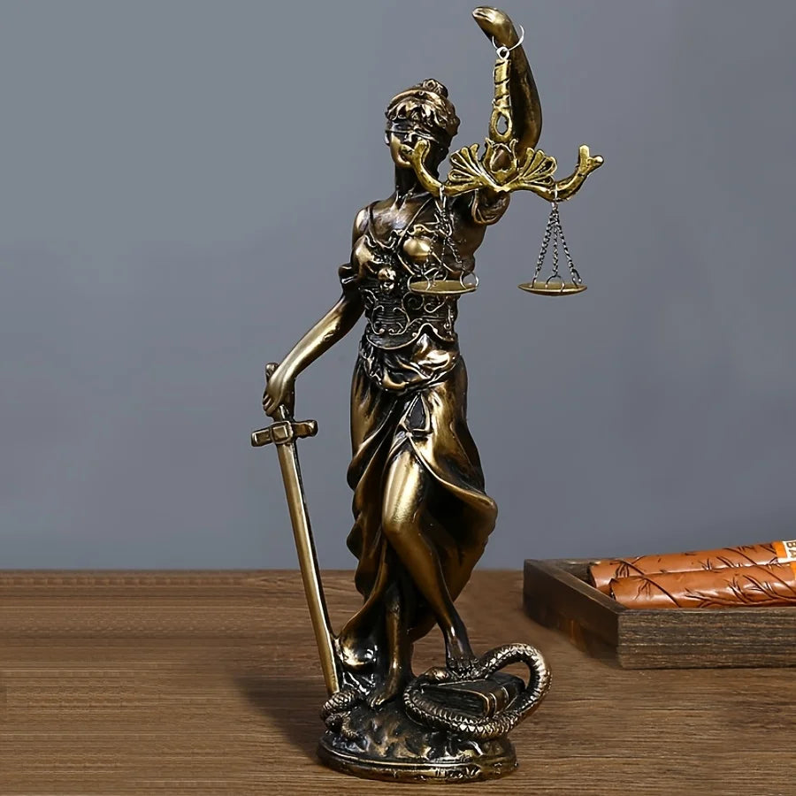 Statuette Déesse de la Justice – Style Rétro Européen, Déco Bureau Salon