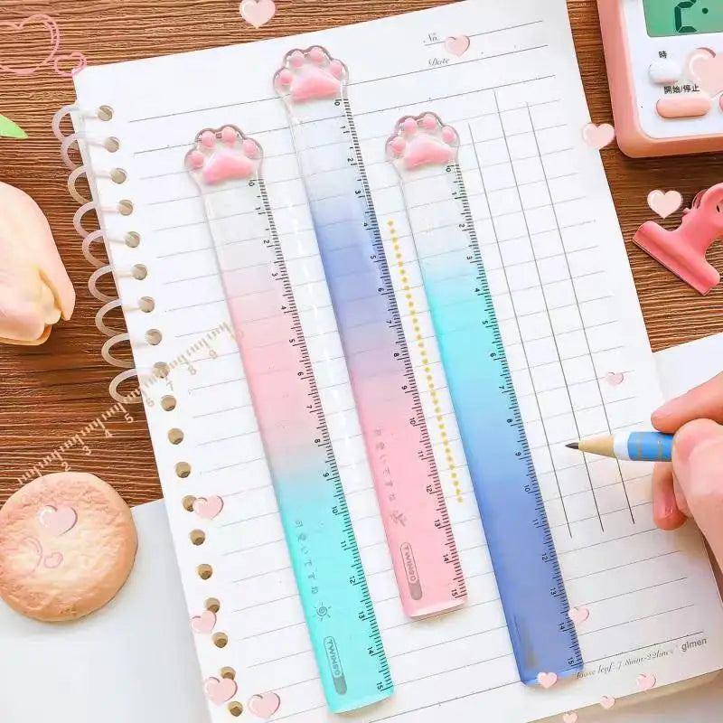 Règle Patte de Chat Kawaii – Plastique, Dessin & École, Accessoire Planner Mignon