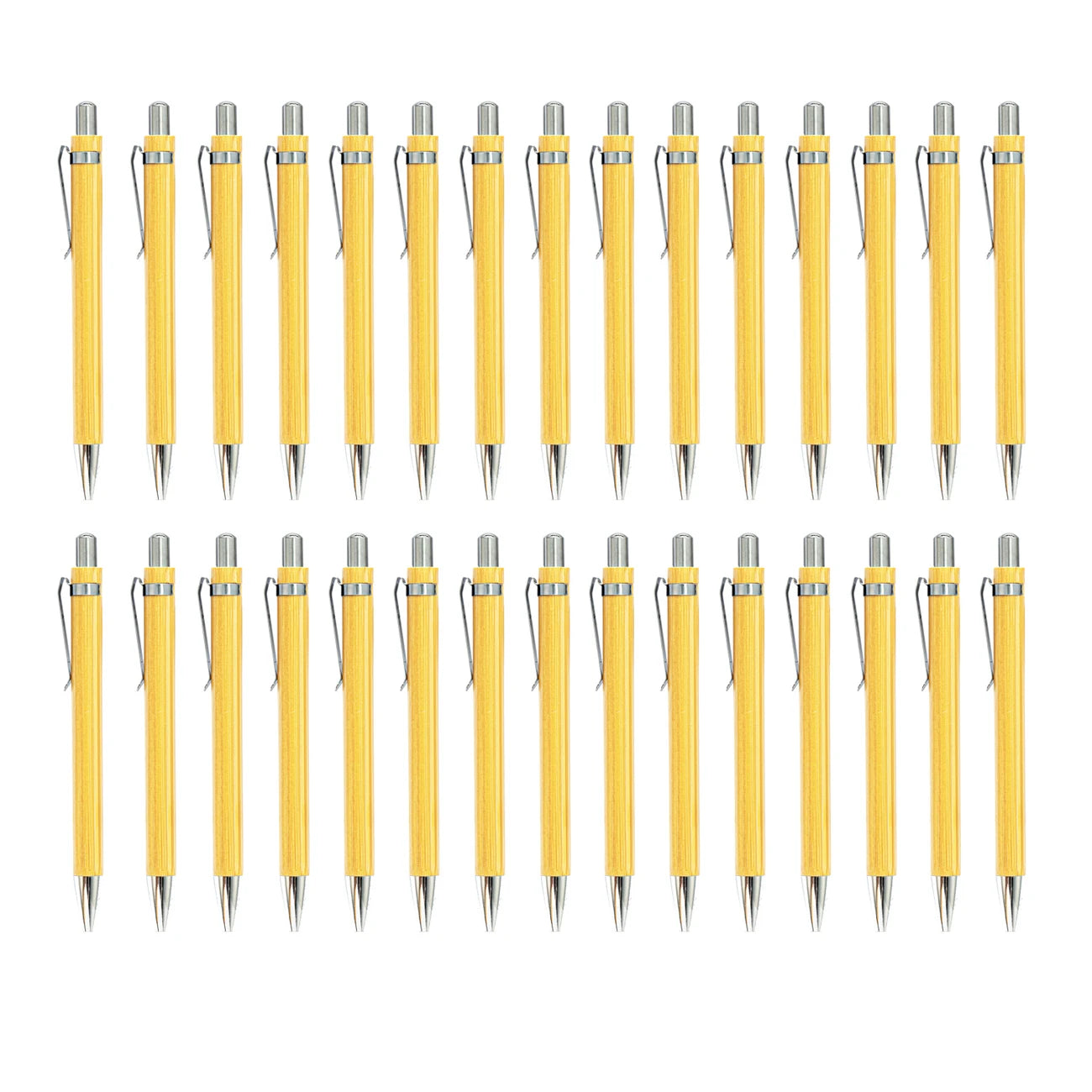 Lot de 30 Stylos Bille en Bambou – Pointe 1,0 mm, Encre Noire ou Bleue
