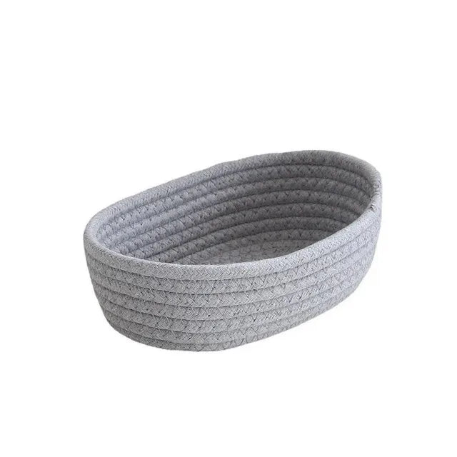 Corbeille de Rangement en Corde de Coton – Style Nordique Minimaliste