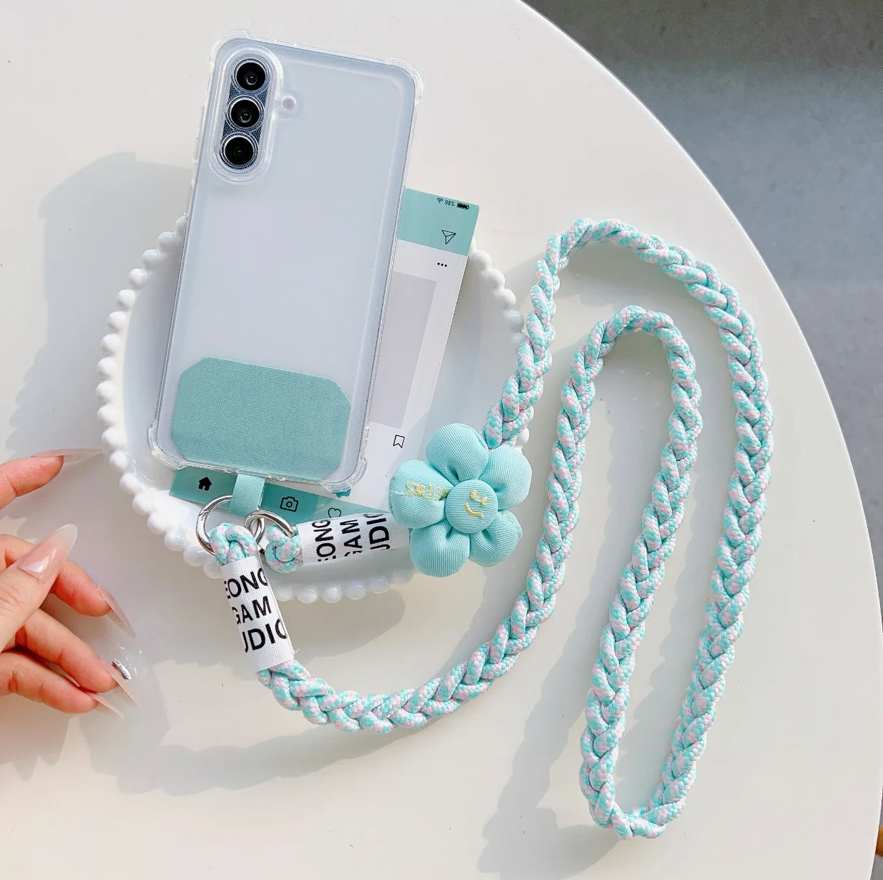 Cordon Tour de Cou Tressé pour Téléphone – Anti-Perte, Style Fashion, 7 Coloris