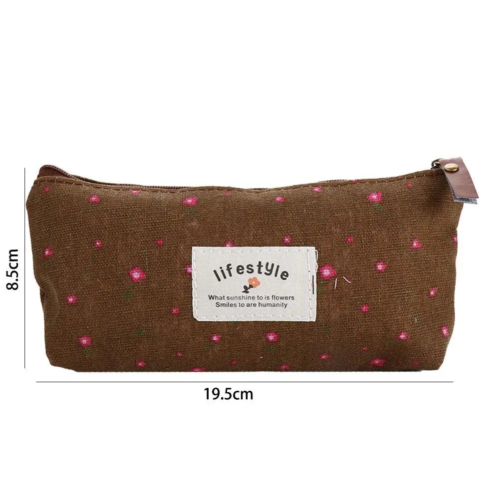 Trousse en Canvas – Pochette Zippée École & Maquillage, 4 Coloris
