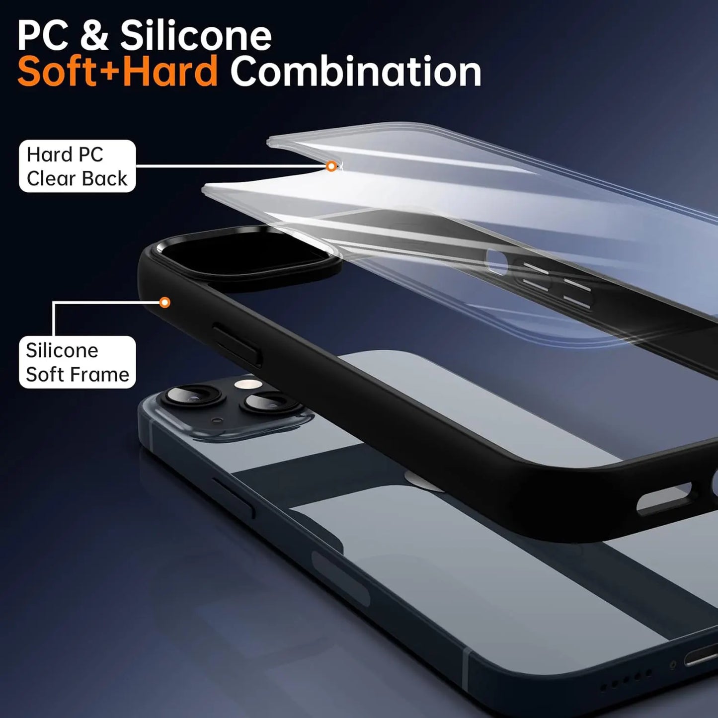 Coque Transparente Antichoc Colorée pour iPhone – Bumper Silicone, Compatible iPhone 11 à 16 Pro Max, 6 Couleurs
