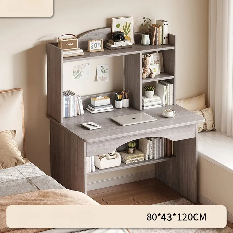 Bureau-Bibliothèque Intégré – Bureau Étudiant avec Rangement, 80 ou 100 cm