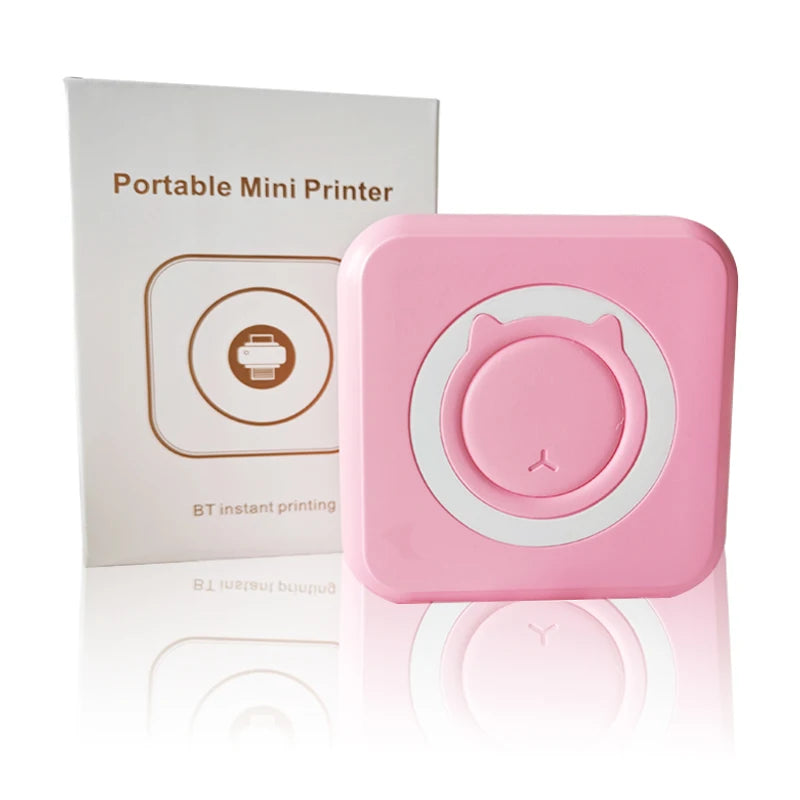 Mini Imprimante Thermique Portable – Bluetooth, Sans Encre, Photo & Étiquettes, 6 Couleurs