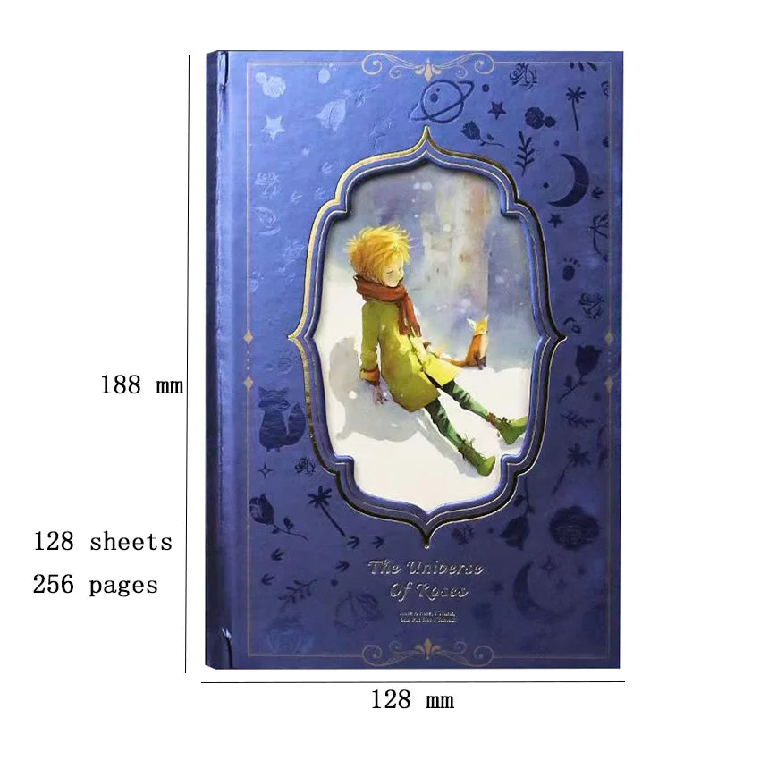 Cahier Relié – Série Prince & Rose – 128 Feuilles Couleur – Format B6 – 4 Designs