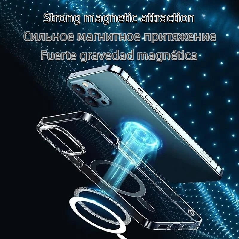Coque Magnétique MagSafe pour iPhone – Bords Droits, Recharge Sans Fil, Compatible iPhone X à 16 Pro Max