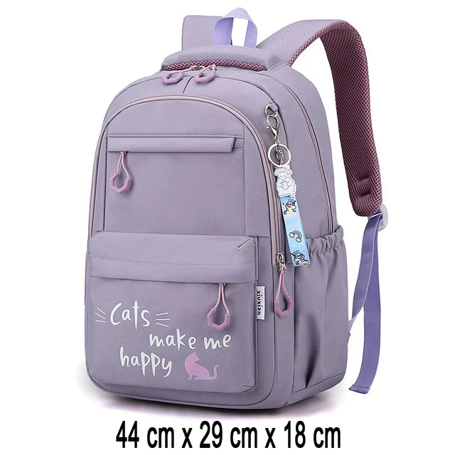 Sac à Dos Scolaire – Grande Capacité, Nylon Léger, Fille & Mixte